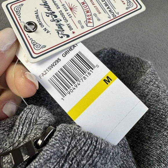 Flag & Anthem Sweater Mens Medium Gray 1/4 Zip Pullover Cotton FW22 Casual - Picture 5 of 12